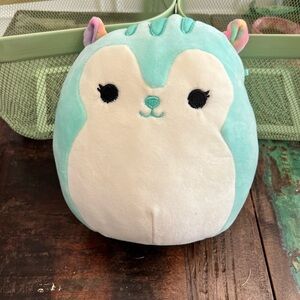 Squishmallow Seren Squirrel Plush Toy - Aqua and White 12"